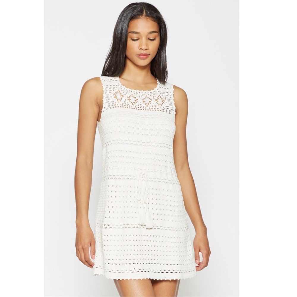 Joie white crochet dress